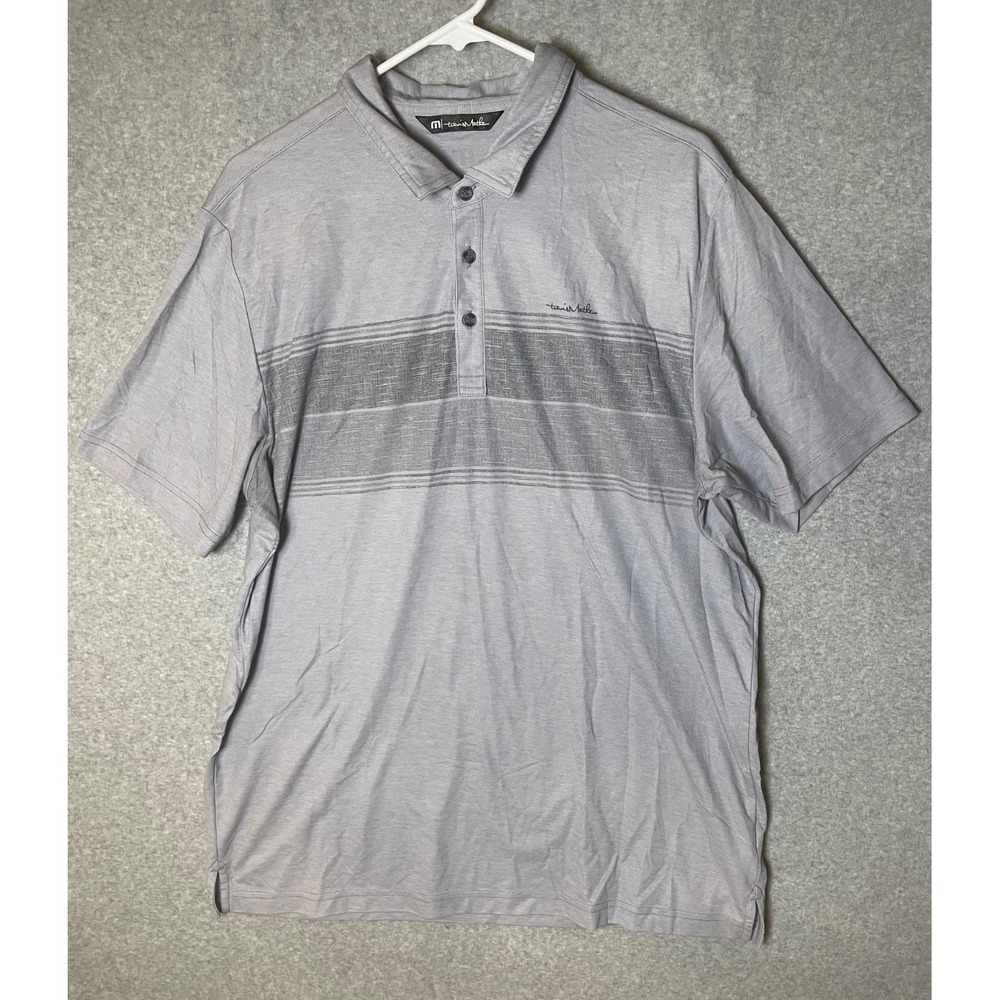 Travis Mathew Polo Mens XL Grey Golf Athleisure Sports Outdoors Breathable‎ Pima
